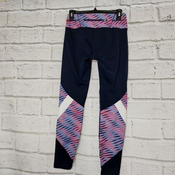 Athleta Electra Sonar 7/8 Length Pink Blue Stretch Leggings Women's Size S - Picture 2 of 11